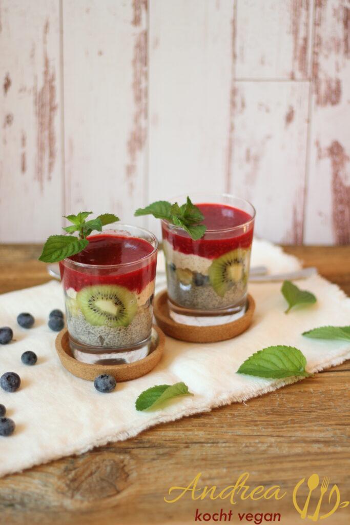 Chia-Frucht-Schicht Dessert